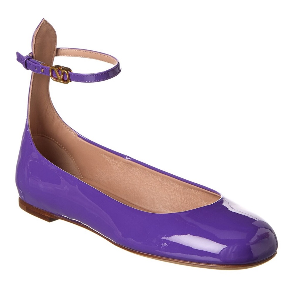 Valentino Garavani Purple Ballet Flats with Ankle Strap